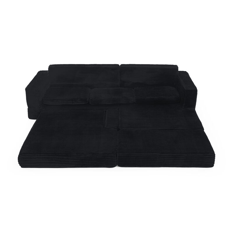 TATEUS L-Shaped Modular Sectional Sofa with Left sofa seat Corduroy Couch for Space Efficiency