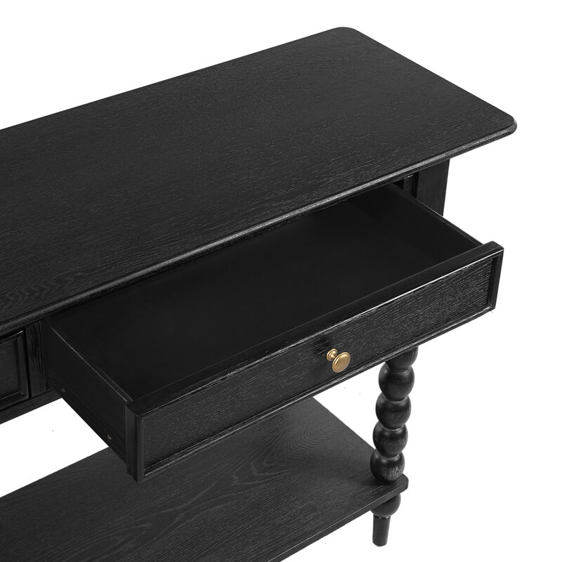 Christopher Knight Home Isra Retro Wood Console Table with 2 Drawers and Shelf image number 7
