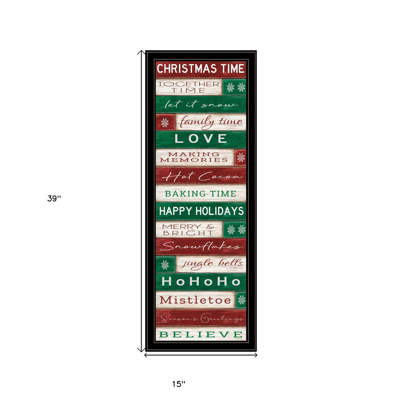HomeRoots Christmas Time Black Framed Wall Art image number 3