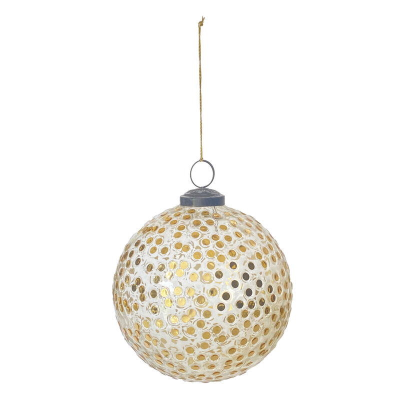 Antique Gold Glass Mosaic Ball Ornament image number 0