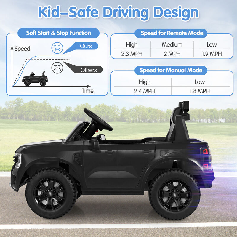 12V Ride On Electric Car for Kids with Music Remote Control and LED Lights image number 4