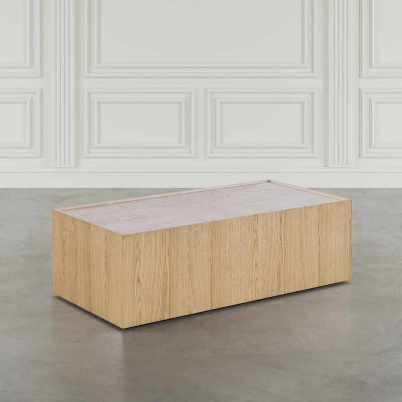 Jofran Laurel Creek Modern Contemporary 52 Block Coffee Table with Hidden Casters