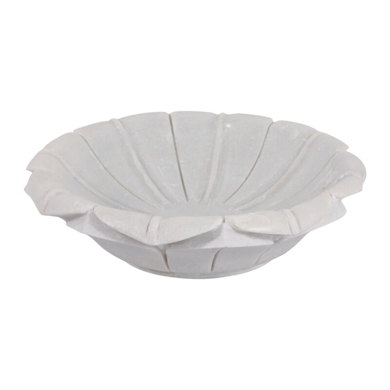 12" Flower Shaped Marble Bowl image number 1