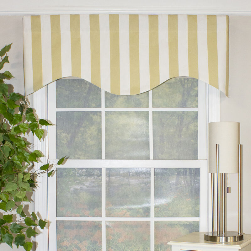 Beach Stripe Style Cornice 3" Rod Pocket Valance 50" x 17" Tan by RLF Home