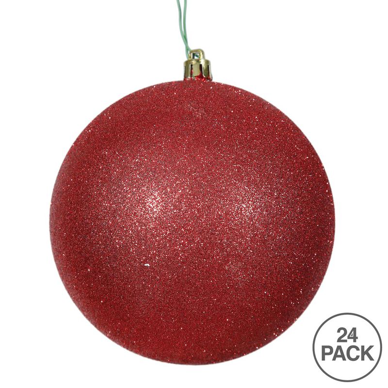 Vickerman 2.4" Red Glitter Ball Ornament, 24 per Bag image number 2