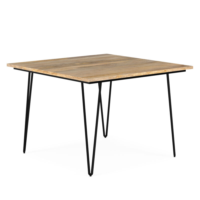 Hunter SOLID MANGO WOOD and Metal 42 inch x 42 inch Square Industrial Dining Table in Natural image number 8