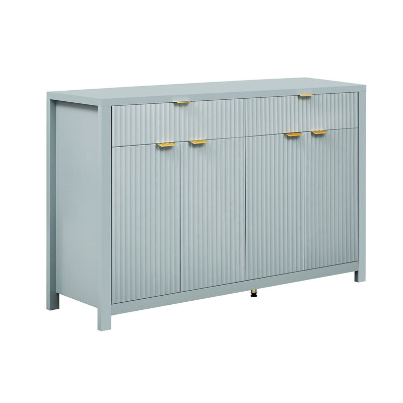 Merax Modern Wave-Pattern Sideboard Cabinet with 2 Drawers and 4 Doors