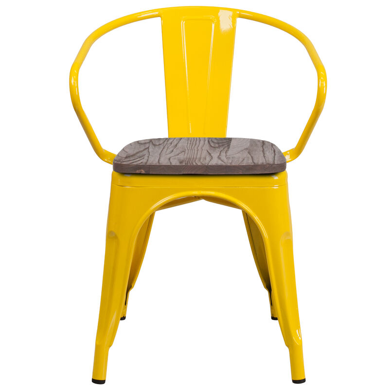 Metal/Wood Colorful Restaurant Chairs image number 5