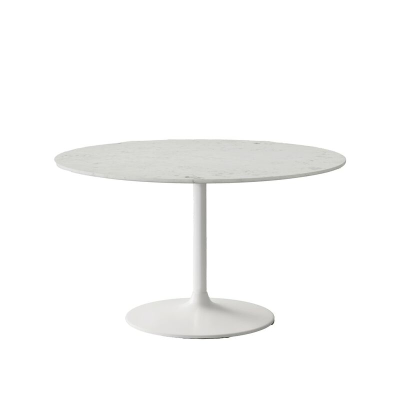 Jofran Rowan 54 Modern Luxury Pedestal Round Marble Dining Table