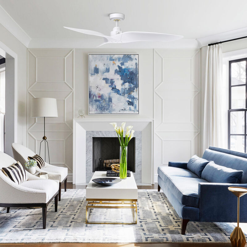 52 in. White Reversible 6-Speed Ceiling Fan with Remote without Light