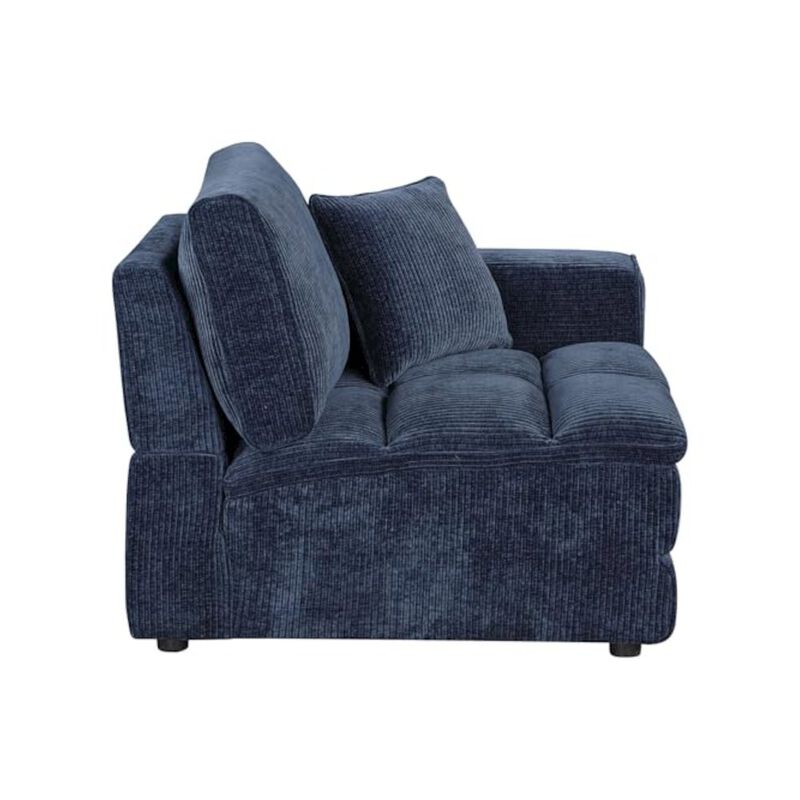 Coaster Co. of America Atlantic Corduroy Upholstered RAF Arm Chair Blue image number 3