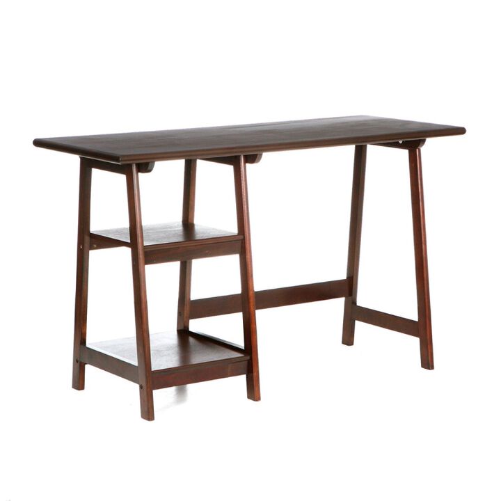 Hivvago Espresso Finish Wood Home Office Laptop Computer Desk