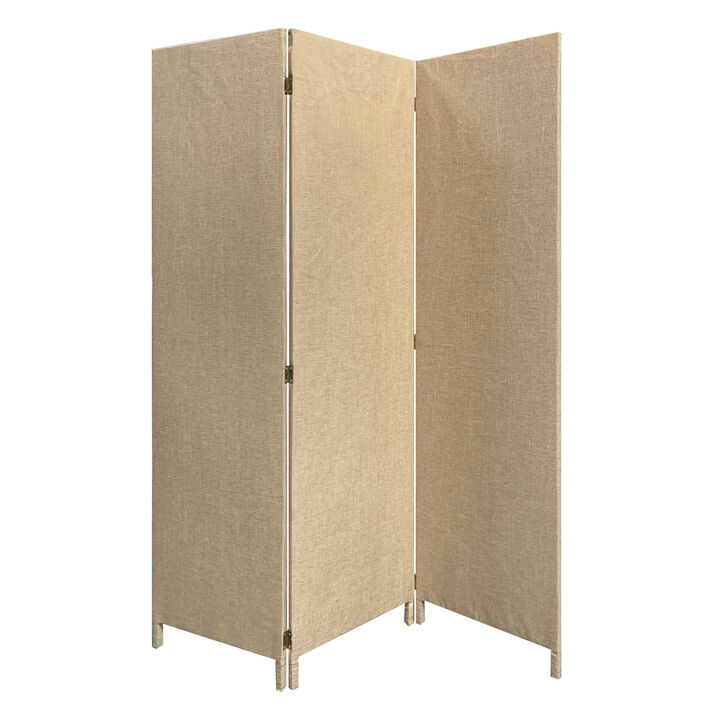 Upholstered 3-Panel Room Divider Screen for Privacy and Elegant Home Decor
