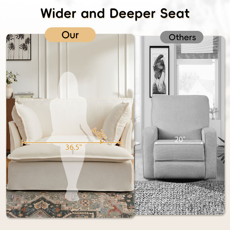 Merax Modern Chenille Upholstered Armchair with Integrated Charging Ports image number 5