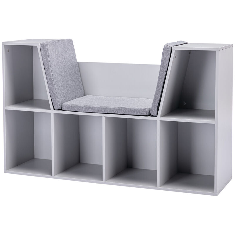 Kids Cube Organizer with Lounge Chair and Large Cube Shelving, Natural