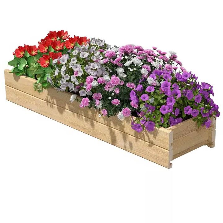Garden Planter Box – Outdoor Wooden Raised Planter for Vegetables, Herbs, and Flowers