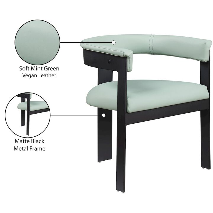 Meridian Furniture Romeo Mint Green Vegan Leather Dining Chair, Set of 2