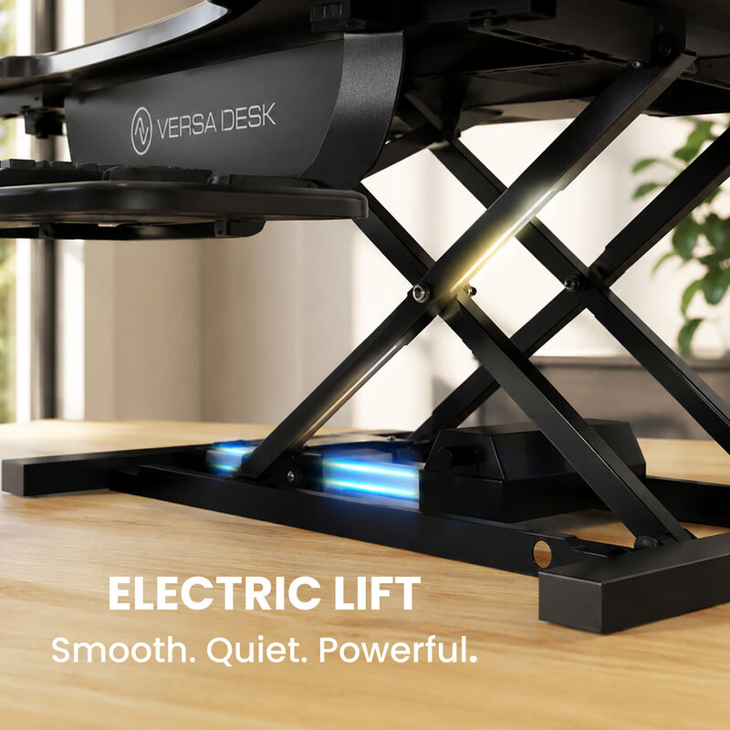 VersaDesk PowerPro Electric Height Adjustable Standing Desk Converter 36"W with USB Charging Port &ndash; Maple image number 6