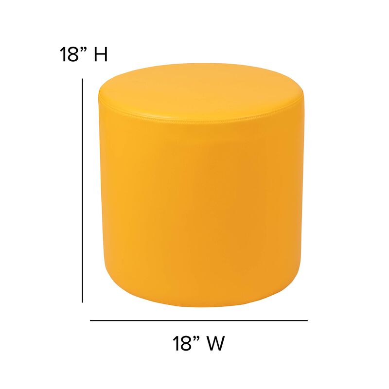 Flash Furniture Nicholas Soft Seating Flexible Circle for Classrooms and Common Spaces - 18" Seat Height (Yellow)