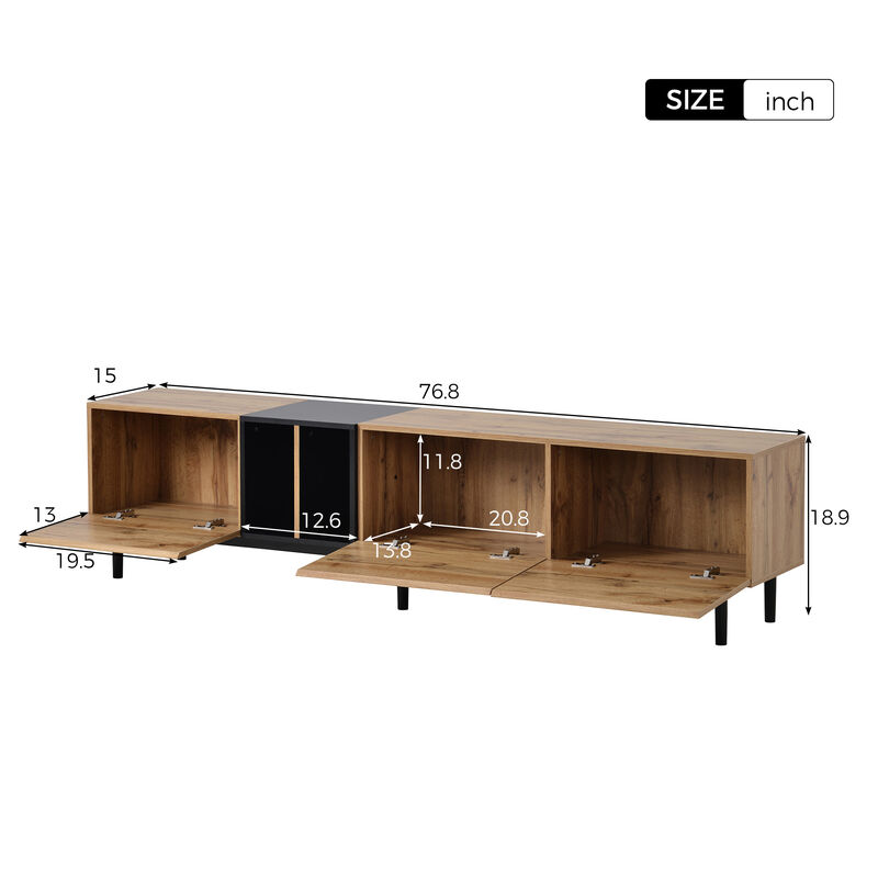 Merax Modern Storage Cabinet TV Stand with 3 Doors