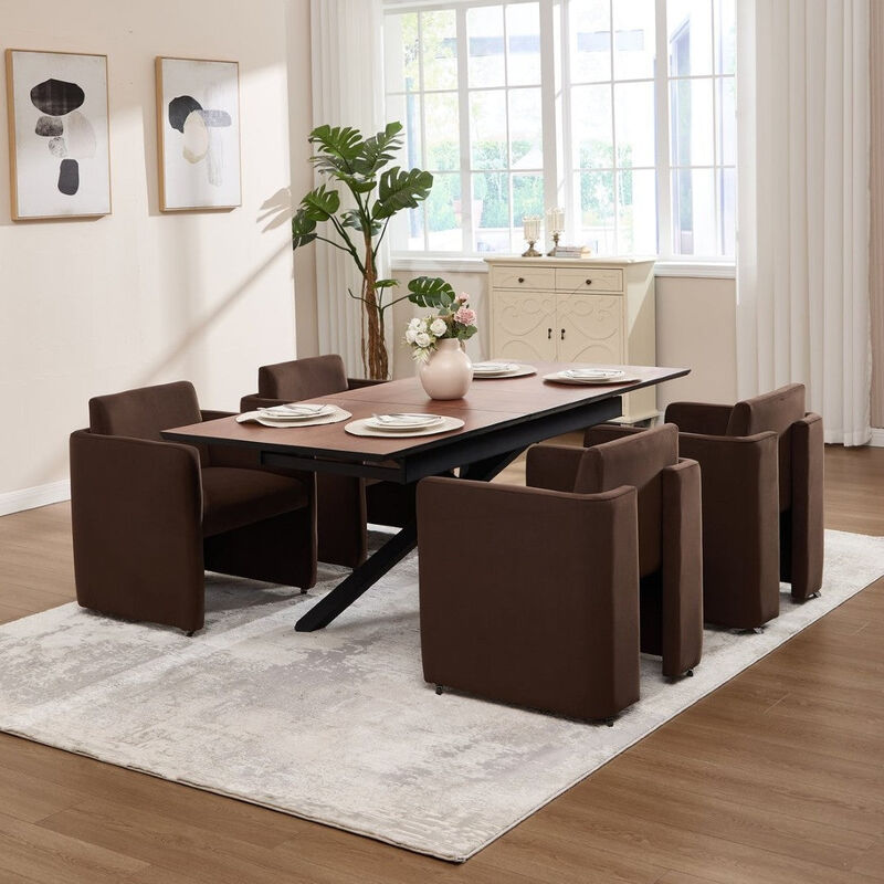 Envelor Modern Velvet Upholstered Barrel Accent Chair with Solid Wood Legs image number 5