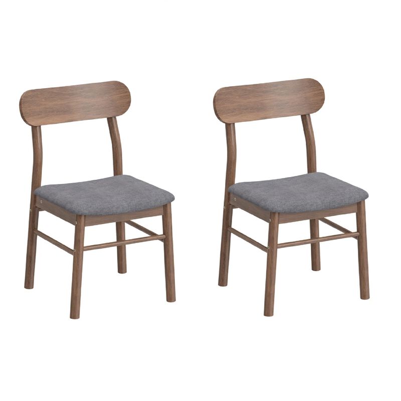 Set of 4 Comfortable Arched Back Dining Chairs - Upholstered Kitchen Chairs with Padded Seats image number 0