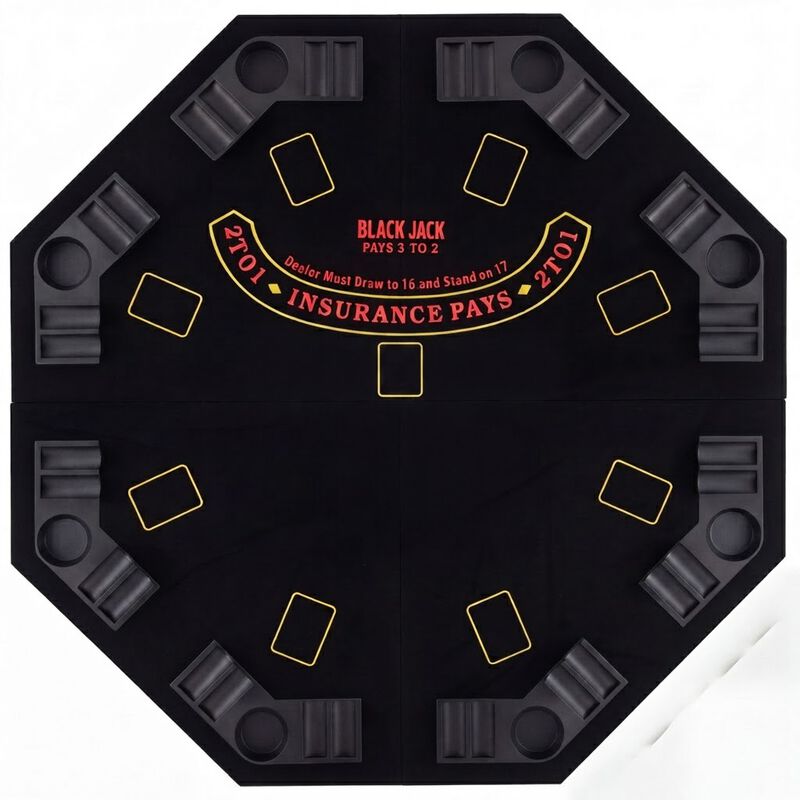 Portable 8 Player Poker Table Top with Built In Cup Holders and Chip Trays image number 0
