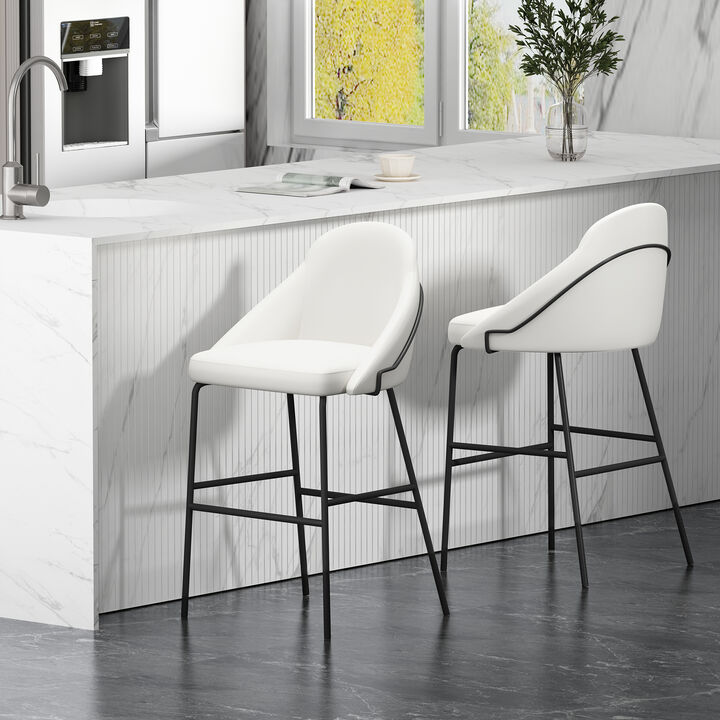 Gracie Barstools in White and Black (Set of 2)