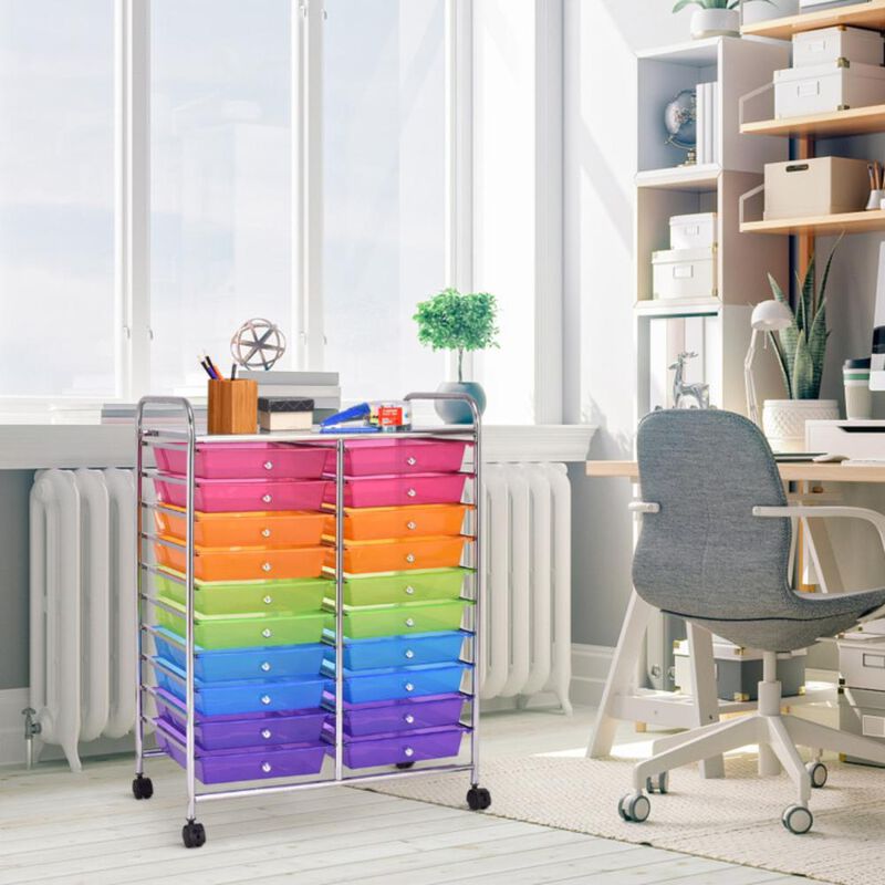 Hivvago 20 Drawers Rolling Storage Cart Studio Organizer
