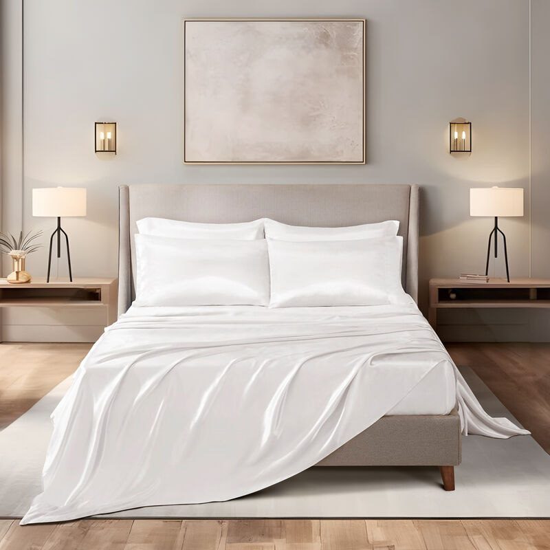 Gracie Mills Coralie 6-Piece Wrinkle-free Satin Sheet Set