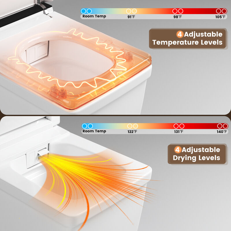 Smart Toilet with Wide Seat, Large Bowl, Remote Control and Instant Heating image number 3