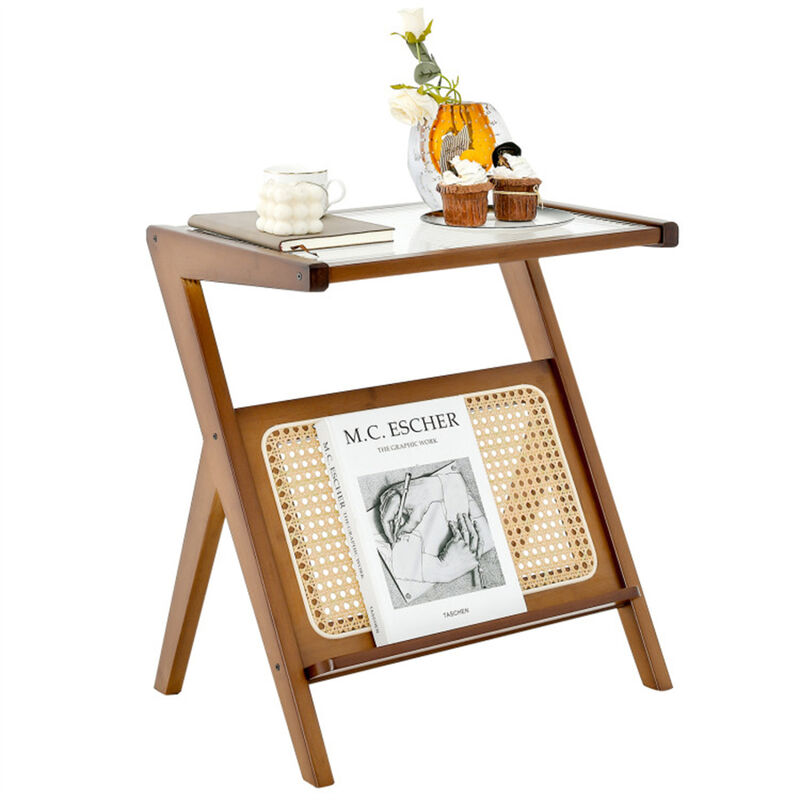Modern Edge Table Sleek Accent Table for Living Room & Bedroom Decor