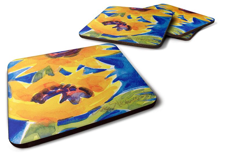 Caroline's Treasures 6012FC Flower-Sunflower Foam Coasters (Set of 4), 3.5 H x 3.5 W, Multicolor image number 0