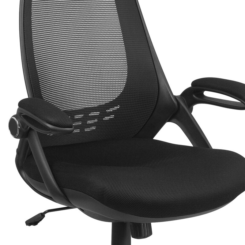 Ivan High Back Mesh Executive Swivel Office Chair with Flip-Up Arms image number 5