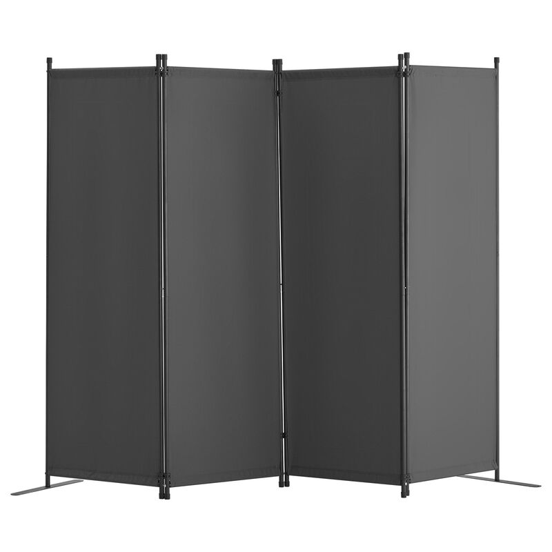 Folding Privacy Screen with 4 Fabric Panels for Bedroom, Study, or Living Room