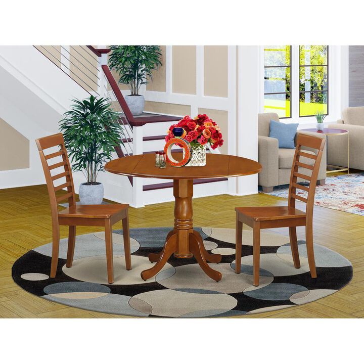 3 Pc Kitchen Table set-round Kitchen Table plus 2 dinette Chairs