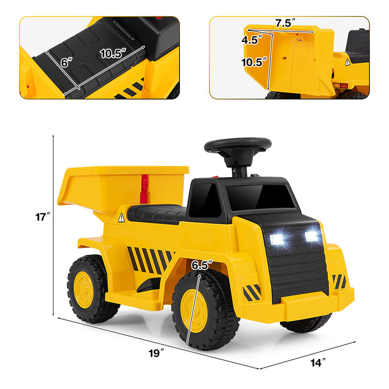Licensed 6V Kids Construction Vehicle with Electric Drive and One Button Start image number 2