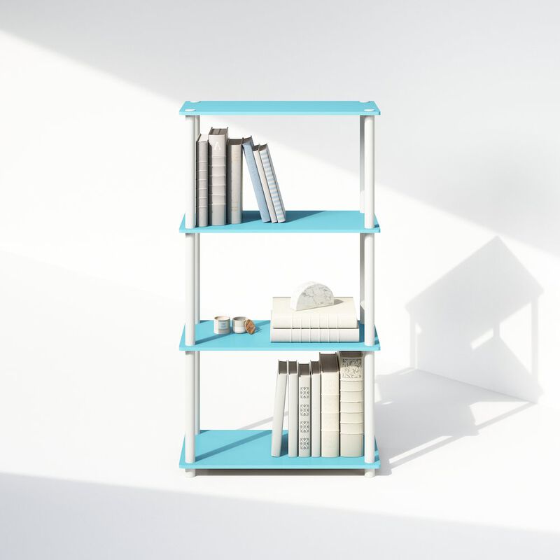 Turn-N-Tube 4-Tier Multipurpose Shelf Display Rack, Shelving Unit, Bookcase