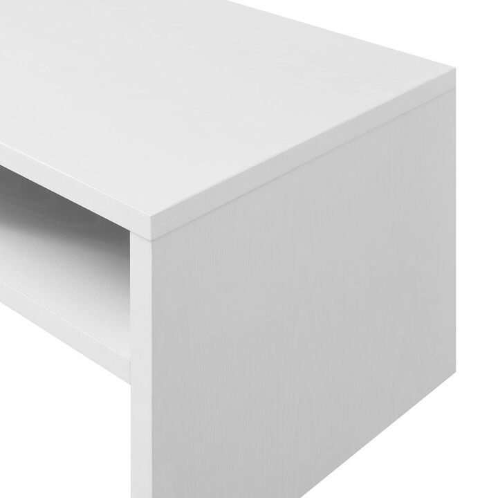 Convenience Concepts Northfield Admiral Deluxe Coffee Table with Shelves, White