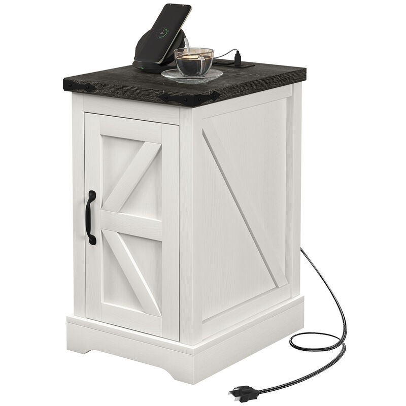 Hivvago Side Table with Built-In Charging Station image number 0