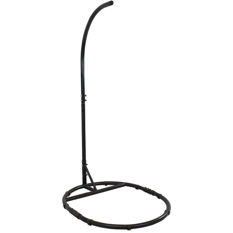 Sunnydaze Rounded Base Powder-Coated Steel Egg Chair Stand - 76 in image number 1