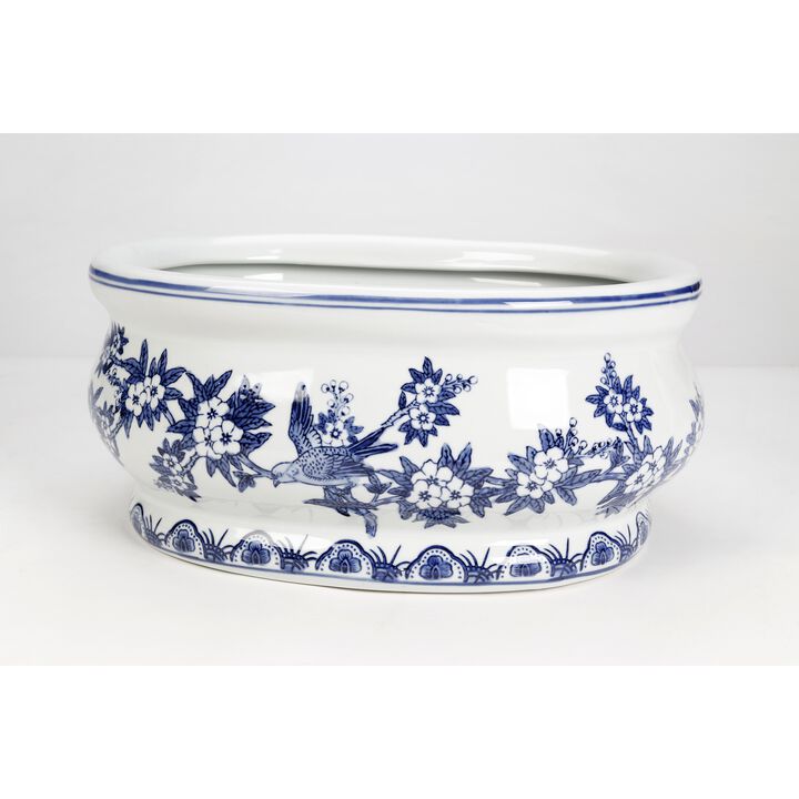 Aai Oval Porcelain Planter Cachepot, Italian Design