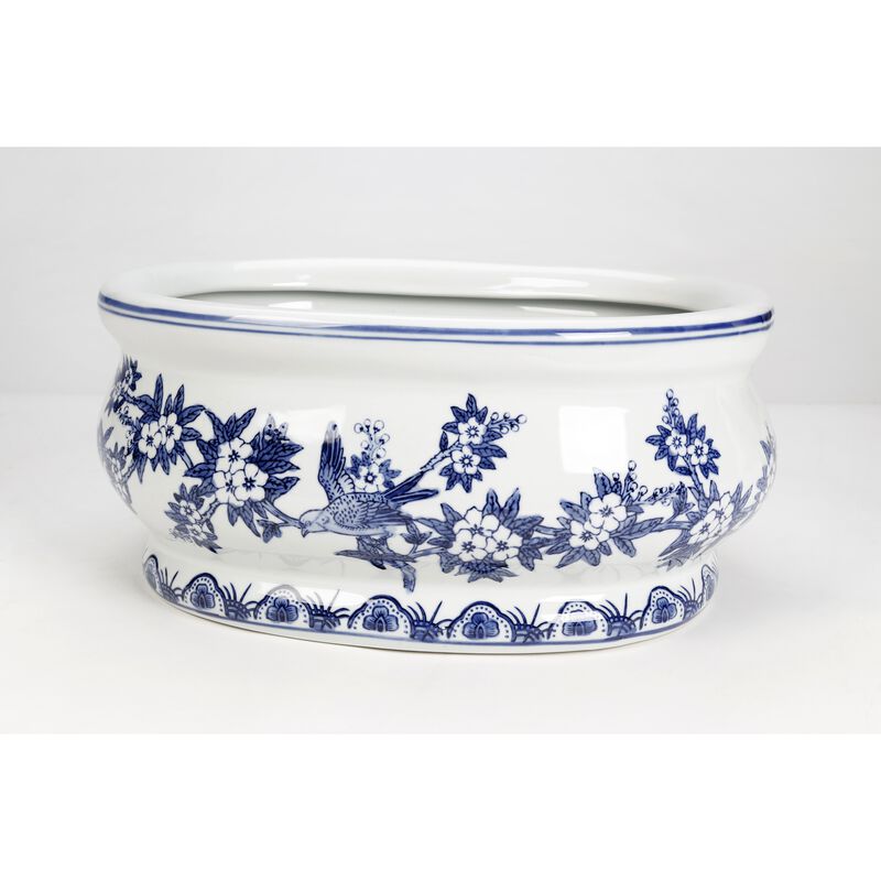 Aai Oval Porcelain Planter Cachepot, Italian Design image number 0