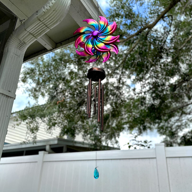 Metal Purple Rainbow Wind Spinner Hanging Chimes Outdoor Decor Garden 47 Inches image number 3