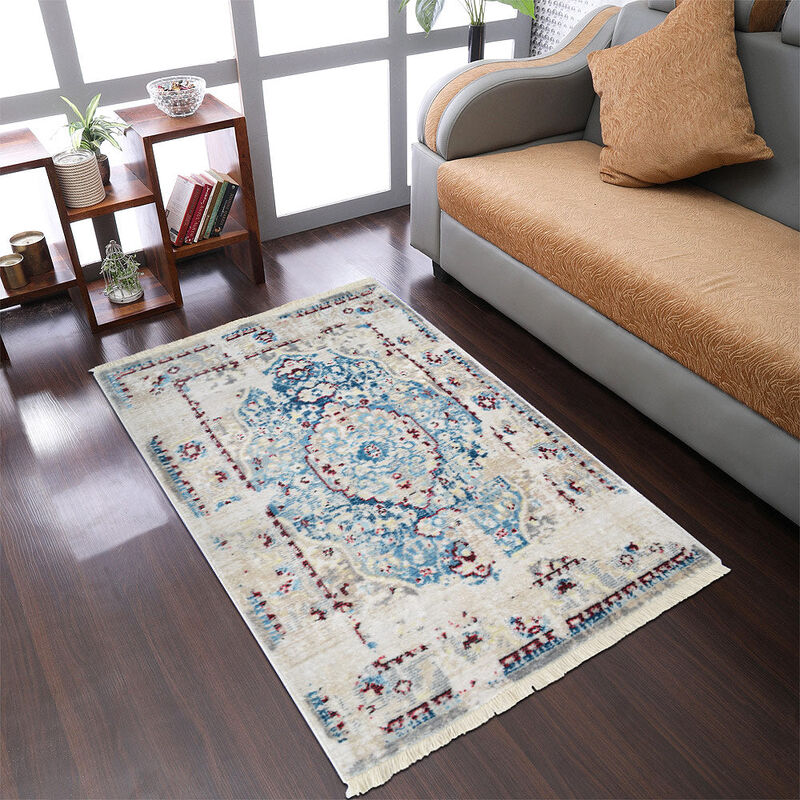 RUGSOTIC CARPETS MACHINE MADE POLYESTER AREA RUGS  - Rectangle Shape, Classic Oriental Traditional  Design, Low Pile Machine Made Area Rugs (M00063) image number 1