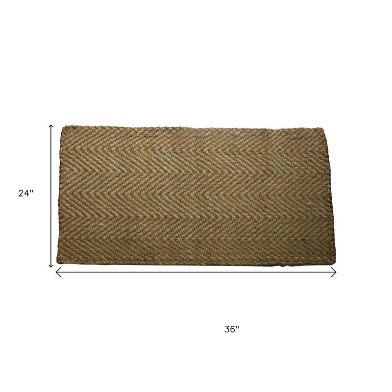 HomeRoots Jute Chevron Hand Woven Area Rug image number 3