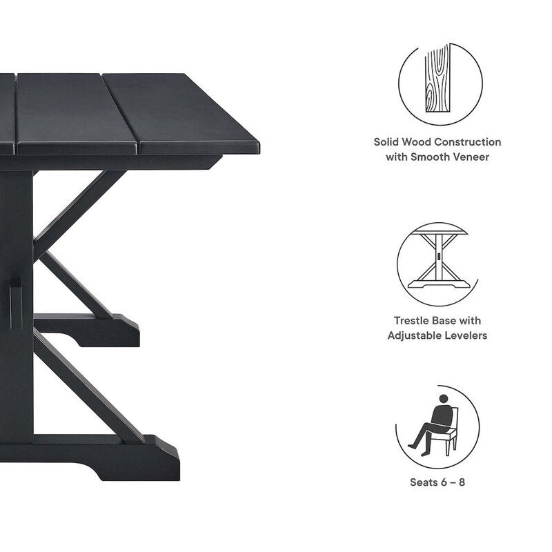 Windchime 71" Wood Dining Table image number 2