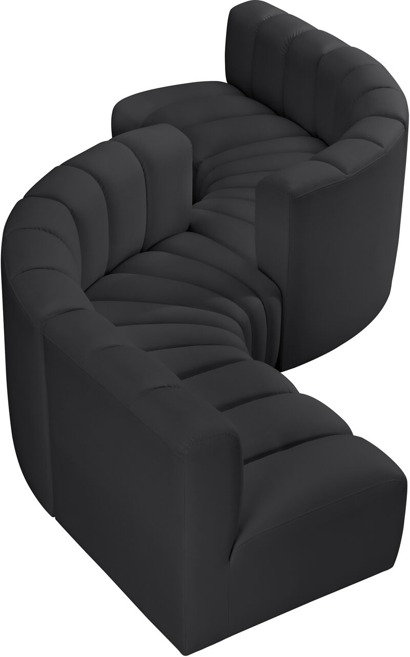 Meridian Furniture Arc Black Vegan Leather Modular Sofa image number 2