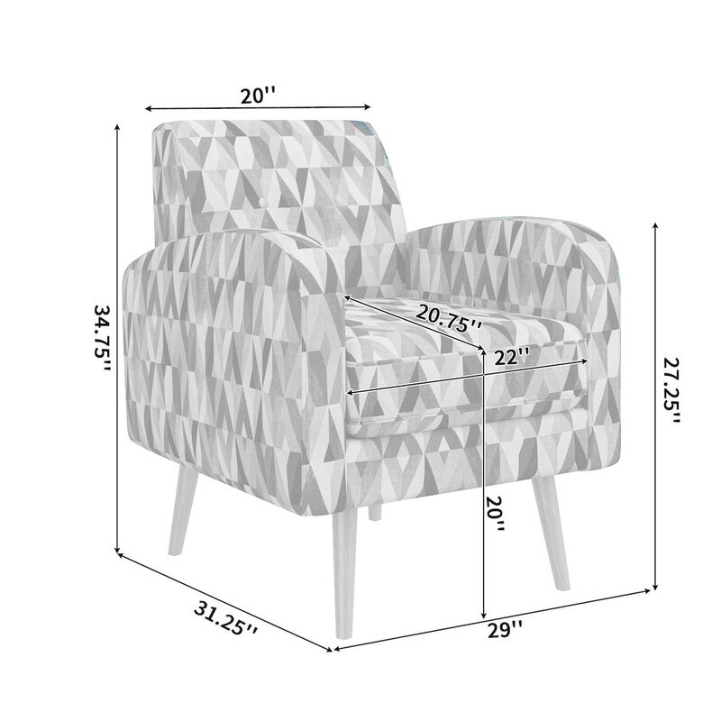 HL Home Furnishings Mid-Century Modern Armchair in Pastel Green and Blue Prism