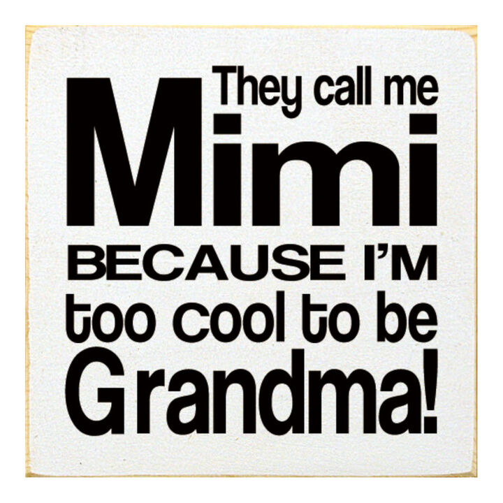 Solid Pine Mimi Quote Wall Sign for Home Decor and Grandparent Gift
